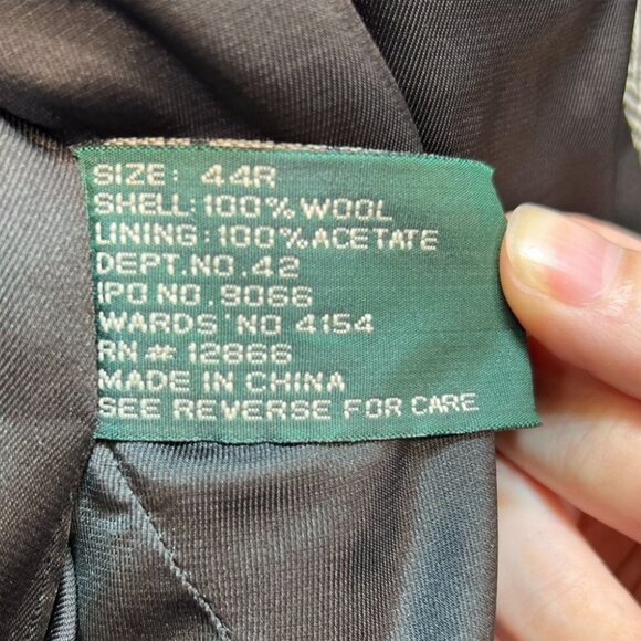 Hil & Archer Mens Wool Herringbone Blazer Coat Jacket 44R Gray Formal Classic - Picture 4 of 13